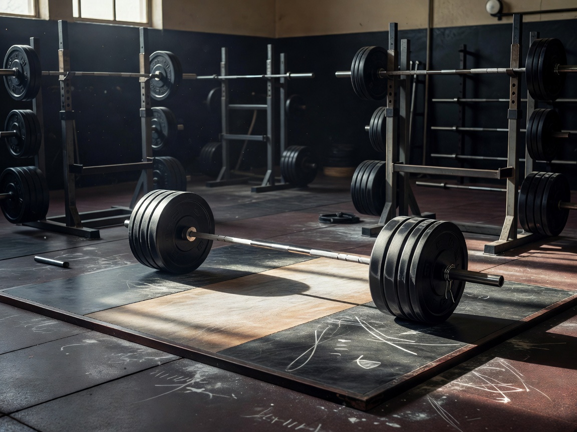 Gymnasium equipment representing Olympic weightlifting endurance