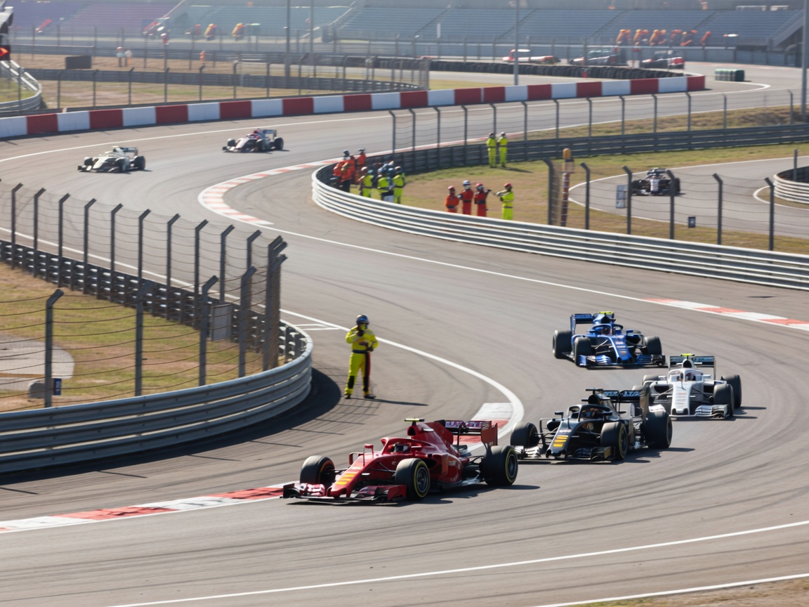 High speed motorsport circuit track curve