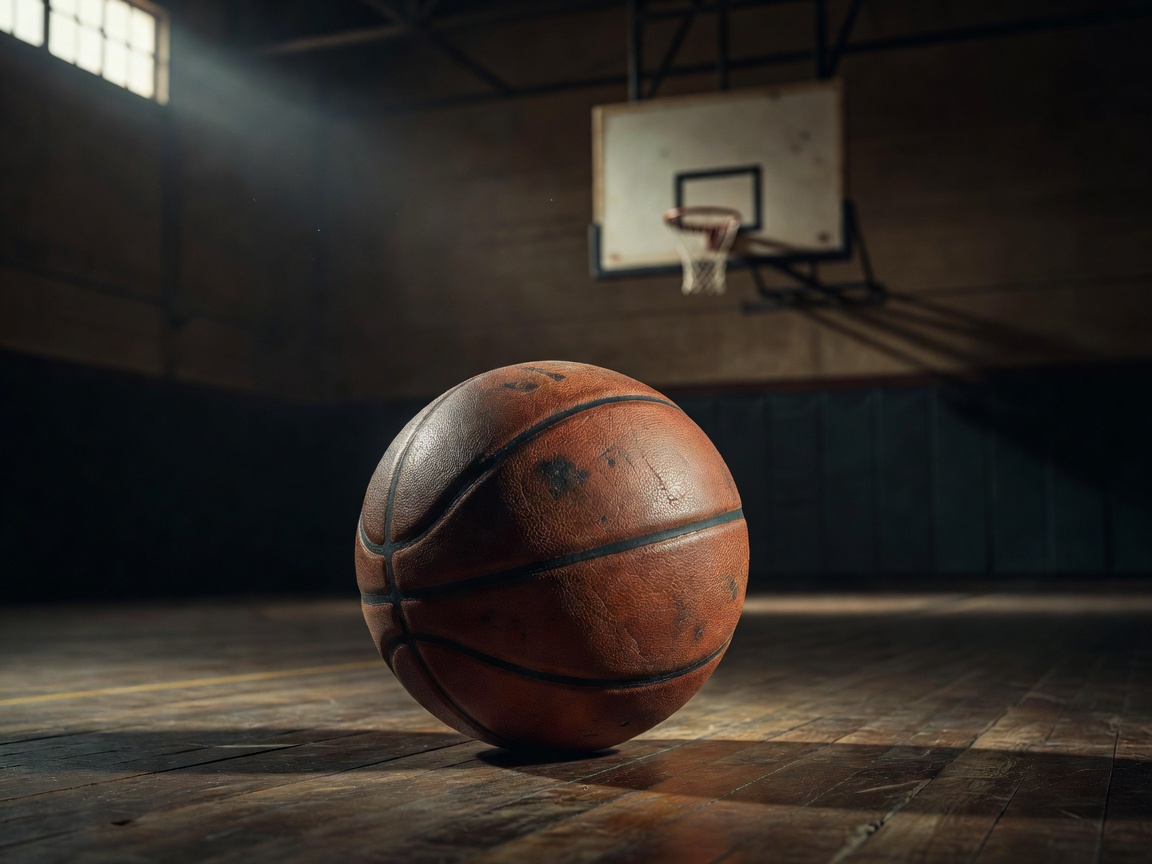 Vintage leather basketball representing Wilt Chamberlain historic scoring milestone